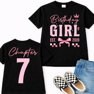 7th Birthday Girl PNG: Coquette Bow, Chapter 7 Design (Digital Download