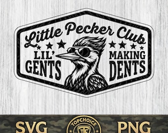 Little Pecker Club SVG | Funny Adult Humor PNG | Laser Engrave Hat Patch File | Cheeky Mens Gag Gift | Hilarious Cut File for Glowforge