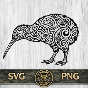 Aotearoa Maori Kiwi SVG | Polynesische Neuseeland Dxf| Kiwi Vogel Erbe PNG | Tribal Muster Schnittdatei | Kulturelle Vektor | Cricut Silhouette