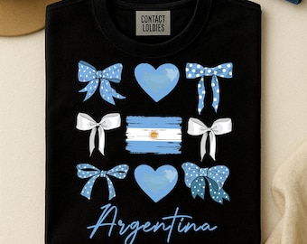 Argentina Flag Bows Pride Women Girls PNG, Proud Argentina Girls Great Hispanic Heritage (Digital Download)