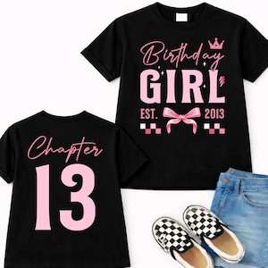 Birthday Girl Chapter 13 Est. 2013 PNG, Girls Birthday Party PNG, Coquette Bow 13th Birthday PNG, Thirteen Year Old Birthday Gift