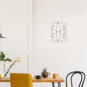 Modern Geometric Abstract Art Poster, Bold Black, Red, and Yellow Lines, Wall poster, Wall decor, Home decor, Minimalistic art, Art print