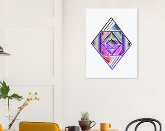 Geometric Diamond Pattern Print: Modern Minimalist Wall Art (Digital Download A4/PNG/JPG)