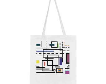 Katoenen draagtas moderne kunst: abstract geometrisch ontwerp