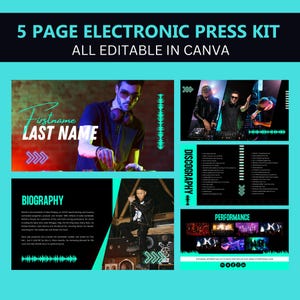Electronic Press Kit | Media Kit Template for Musicians | Press Kit for Music Artists | EPK | 5 Pages Media Kit | Music EPK | Press Kit