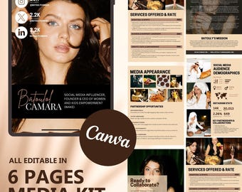 Editable Musician EPK Template: DJ, Artist, Influencer Media Kit (Canva)