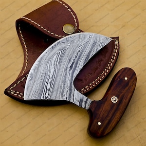 Cuchillo Ulu personalizado hecho a mano, cortador de Alaska, cuchillo de cocina, cortador de pizza, cuenco Ulu, regalo personalizado para esposo/esposa, regalo para vacaciones