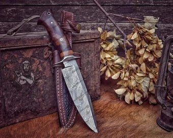 Damaszener Stahl Kochmesser Damaststahl Palisanderholz Griff Geschenk für Ihn, Geburtstagsgeschenk, Jahrestagsgeschenk, Trauzeugen, Geschenk für Ehemann,