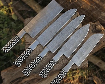 Hand Forged Damascus Steel Chef Knife Set, Kitchen Knives | Chef Knive Set, Handmade 5 Pcs Luxury Damasuc Knife Gift for him, Gifts for her