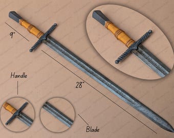 Handgjort vikingasvärd i damaskusstål: Medeltida gåva av marskalk