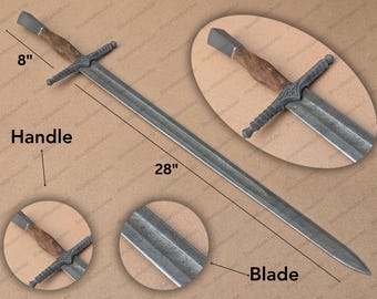 Handgemaakt damaststaal Vikingzwaard: cadeau middeleeuws bruidsjonker
