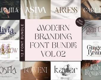 Modern Font Bundle | Branding Fonts | Luxury Serif Fonts | Logo Font | Elegant Business Fonts | Brand Identity | Commercial Font Collection