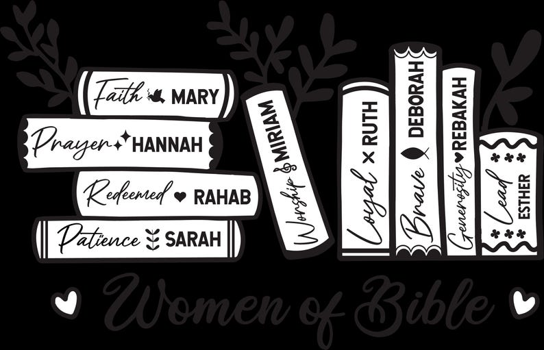 Women of the Bible Png High Resolution PNG Digital Design, Floral Book ...