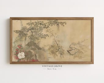 Samsung Frame TV Art, Japanese wall art, Wabi sabi wall art, Neutral wall art, Chinoiserie wall art, Art for frame tv