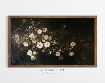 Samsung Frame TV Art, Moody Wall Art, Wildflower Wall Art, Dark Cottagecore Art, Victorian Wall Art, Art for Frame TV, Gothic Decor