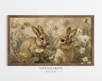 Easter Frame TV Art, Whimisgoth Decor, Wildflower Painting, Spring Frame TV Art, Moody Landscape Art, Samsung Frame TV Art