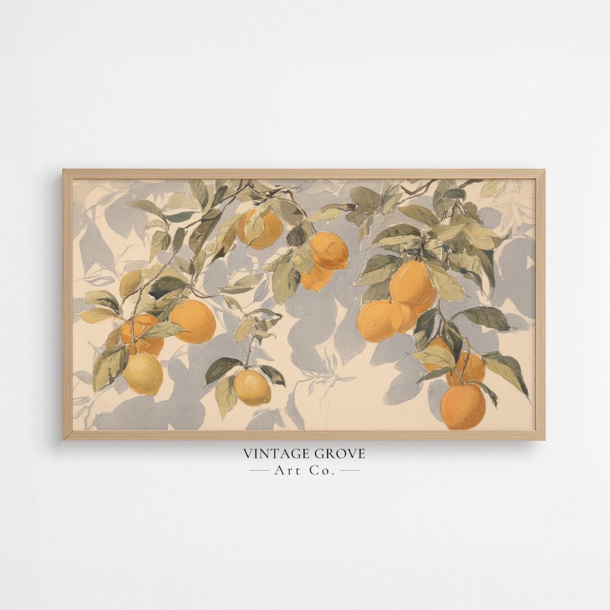 Samsung Frame TV Art, Lemon Painting, Cottage Core Decor, Summer