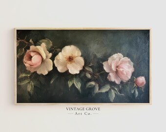 Samsung Frame TV Art, Moody Wall Art, Romantic Floral Art, Dark Cottagecore Art, Victorian Wall Art, Art for Frame TV, Botanical Wall Art
