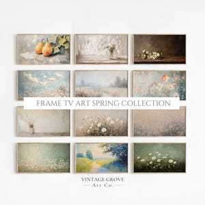 12 Frame TV Art Digital Downloads | Vintage Landscape & Floral Collection for Samsung Frame TV | Digital Wall Art for Art Mode