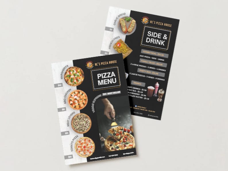 Editable Pizza Menu.pdf Editable Pizza Menu Template: Modern Restaurant Design (canva, 2-page ...