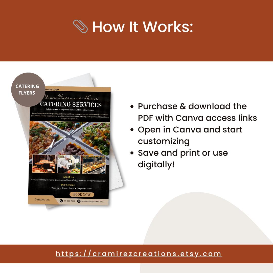 Editable Catering Flyer Template: Restaurant & Event Marketing (canva ...