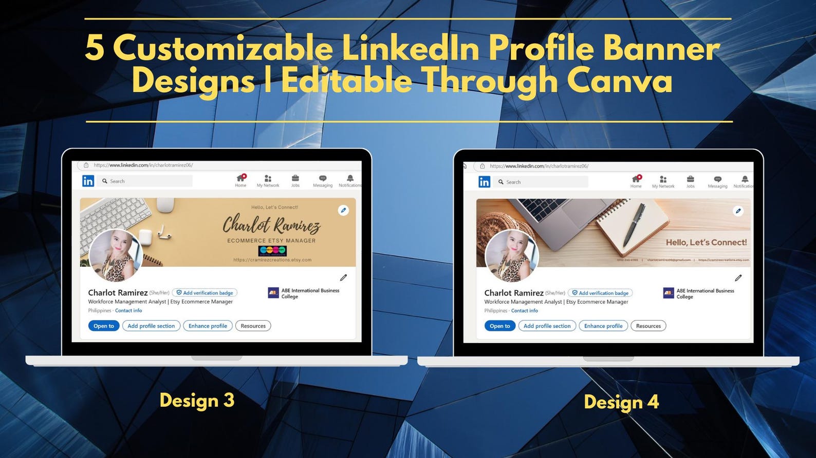 5 Customizable Linkedin Profile Banner Designs |professional Linkedin ...