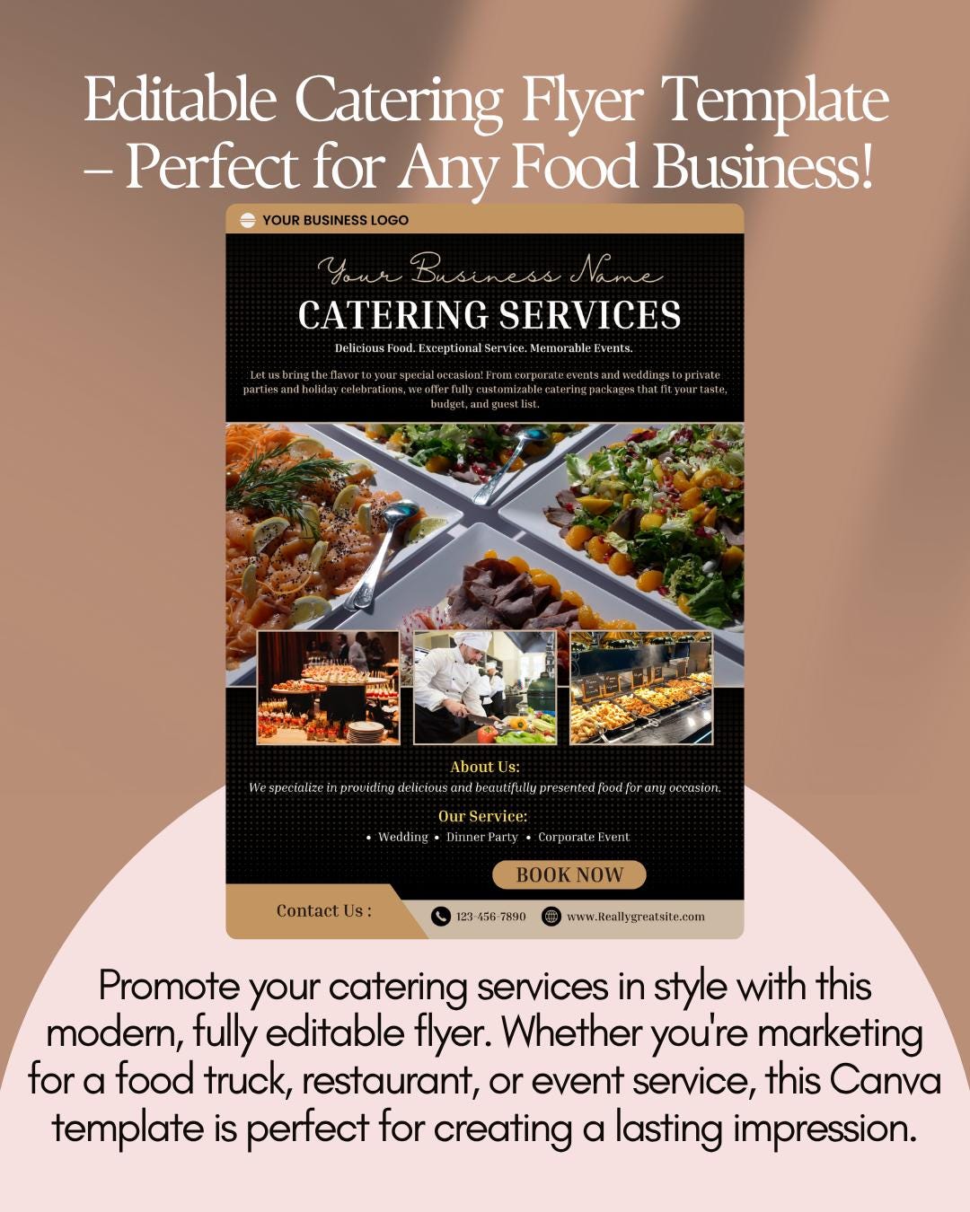 Editable Catering Flyer Template: Restaurant & Event Marketing (canva ...