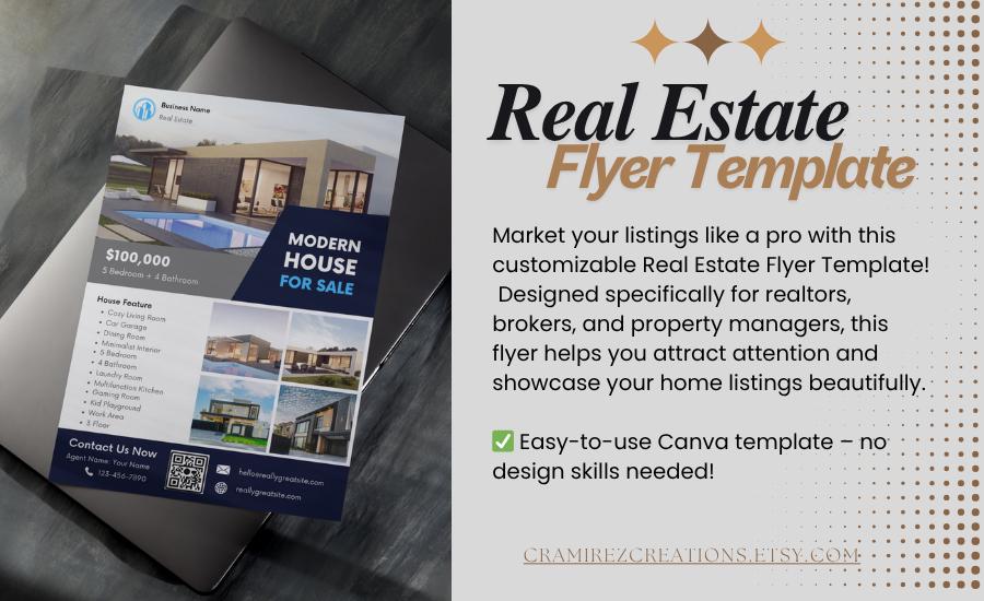 Real Estate Flyer Template | Editable House for Sale Flyer | Canva ...