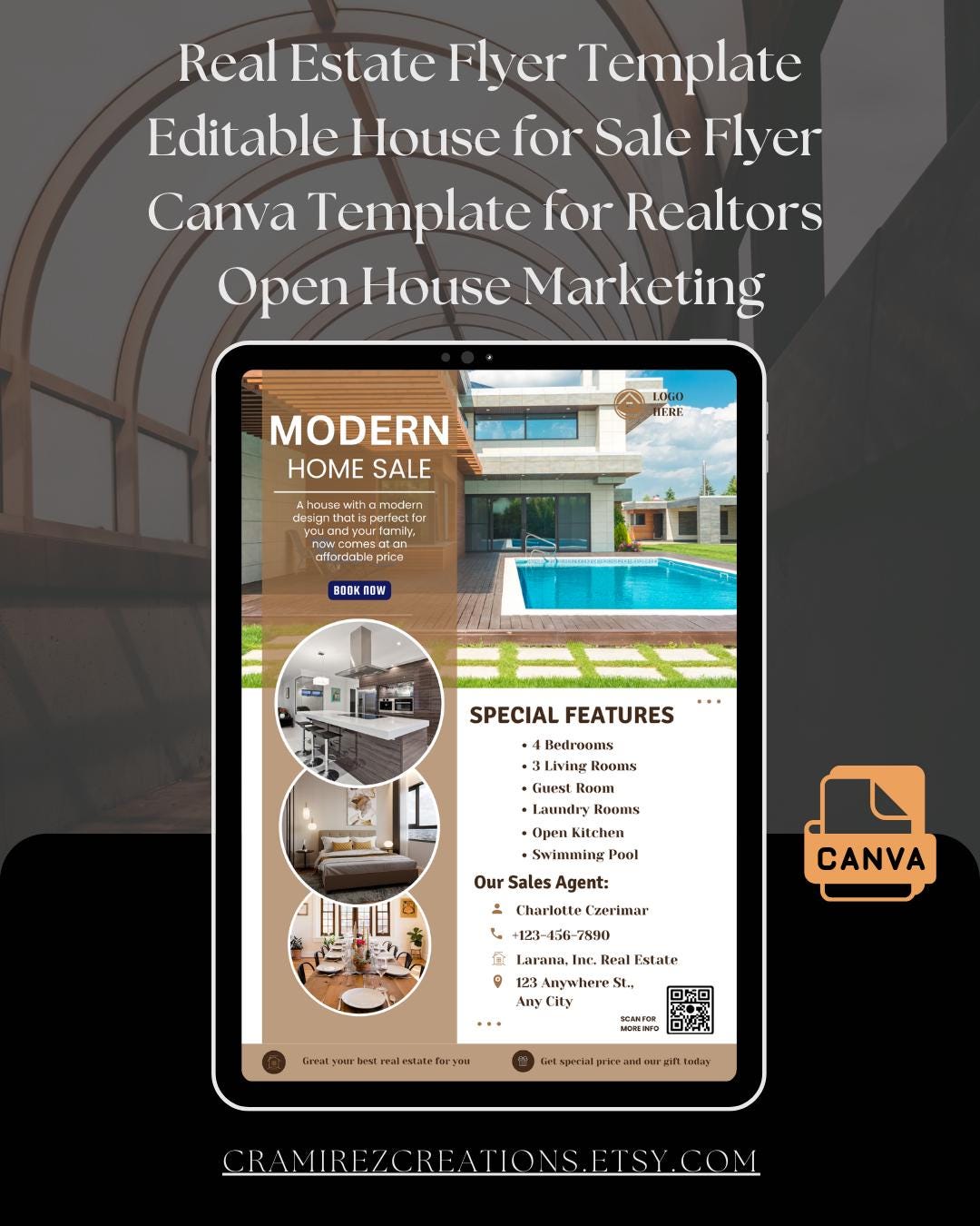 Real Estate Flyer Template | Editable House for Sale Flyer | Canva ...