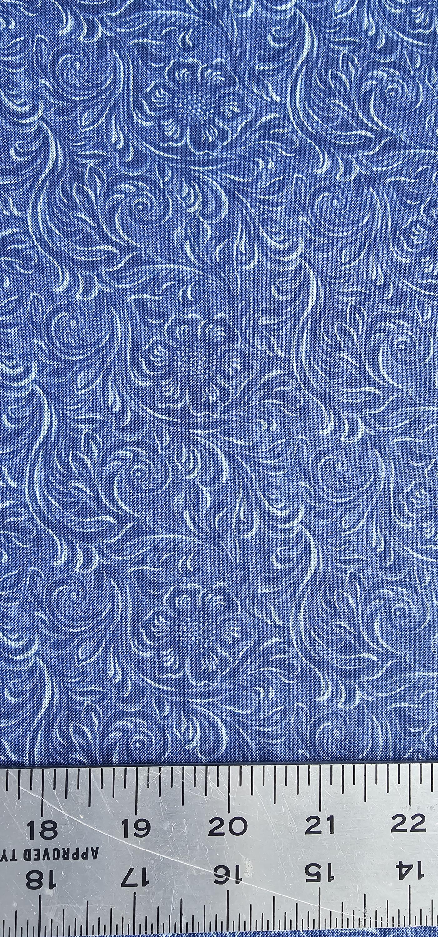 Western Basics From Moda Fabrics Blue 11216 12. 100% Cotton by the Half ...