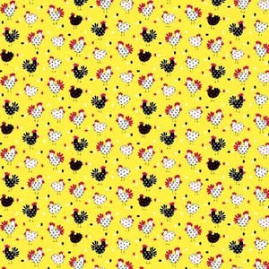 Tela Yellow Chickens: 100 % algodón, Basics 2021 (media yarda)