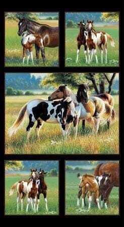 Pasture Buddies van de Cynthie Fisher-collectie. Elizabeth's Studio Black Panel Pasture Buddies 24 in # 7207E-ZWART