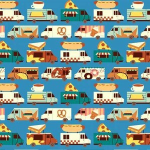 Food Truck 120-209381, Food Trucks by paintbrush Studios. 100% Cotton Fabric by the Half Yard.