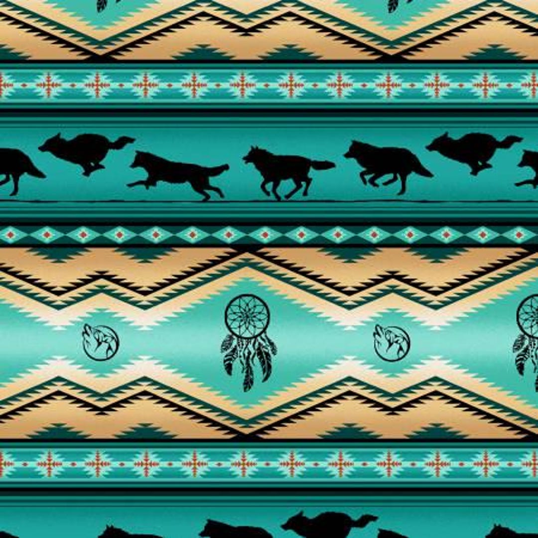 Turquoise Wolves Turquoise Wolf Stripe 556E-TURQ Elizabeth's Studio Tucson Turquoise ...