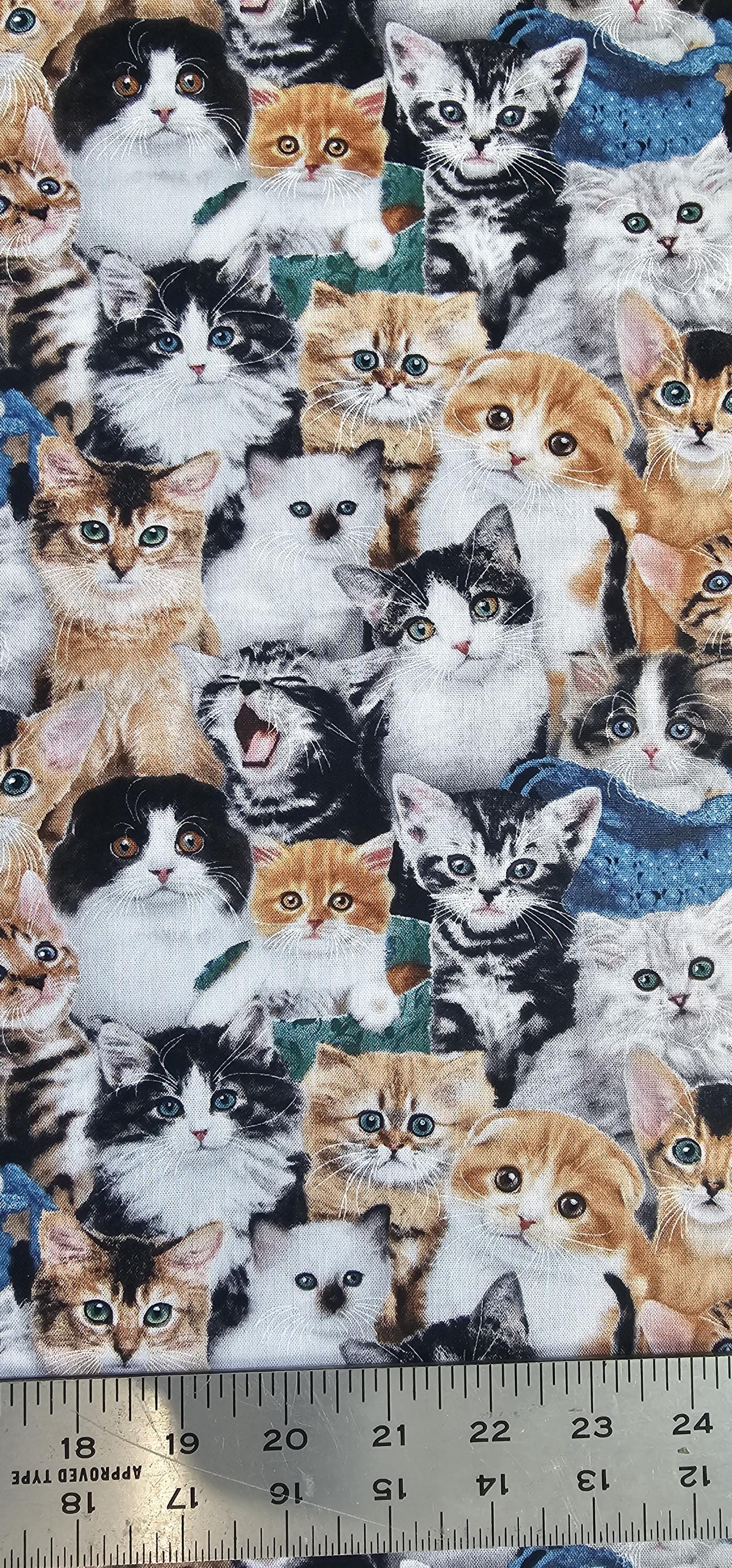 Multo Casts Multi Cats 3809 Elizabeth Studio. 100% Cotton Fabric by the Half Yard ...