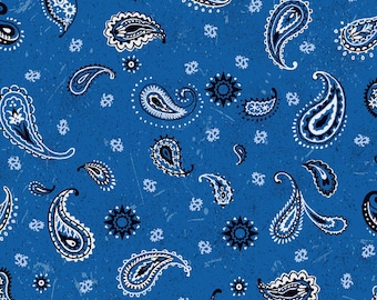 Tela de bandana azul: 100 % algodón, media yarda