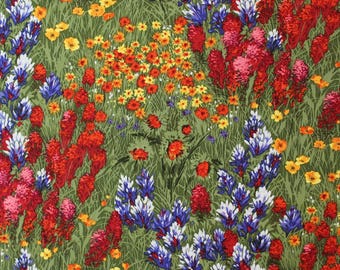 Michael Miller Fabrics Wildflowers. 100% Cotton Fabric by the Half Yard.