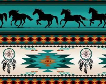 Elizabeth's Studio Turquoise Tucson 497E-TURQ. 100% Cotton Fabric by the Half Yard.