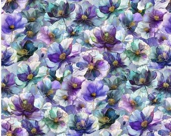 Amatista Flourish X5625H-91. Flourish de la colección Hoffman con diseño floral. Media yarda.