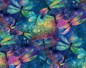 Tkanina Dragonfly Illusion: bawełna Fantasy Dream, TT Fabrics, pół jarda.