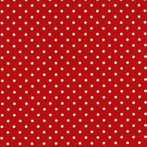 Red Dots C1820-RED. Collezione a pois Timeless Treasures. Tessuto 100% cotone al metro quadro.