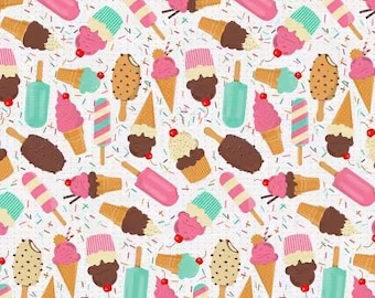 Ice Cream Toss Baumwollstoff, Bunt bedruckt, 0,5 Yard
