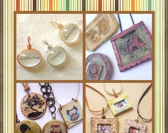 Jewelry Making E-book- Six How To's- DIY- PDF Format- Custom Pendants-Perfect Gifts