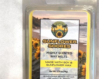 Scented Wax Melts , Sunflower Shores, Summer Scent, Soy Wax Melts, Home Fragrance, Handmade Wax Tart, Candle Wax Melts, Strong Wax Melts,