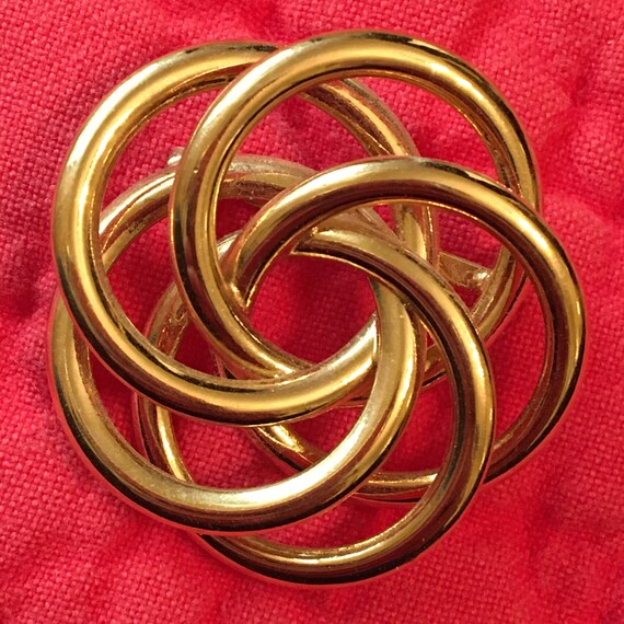 Napier gold rings brooch pin. 1960’s to 1970’s - image 2