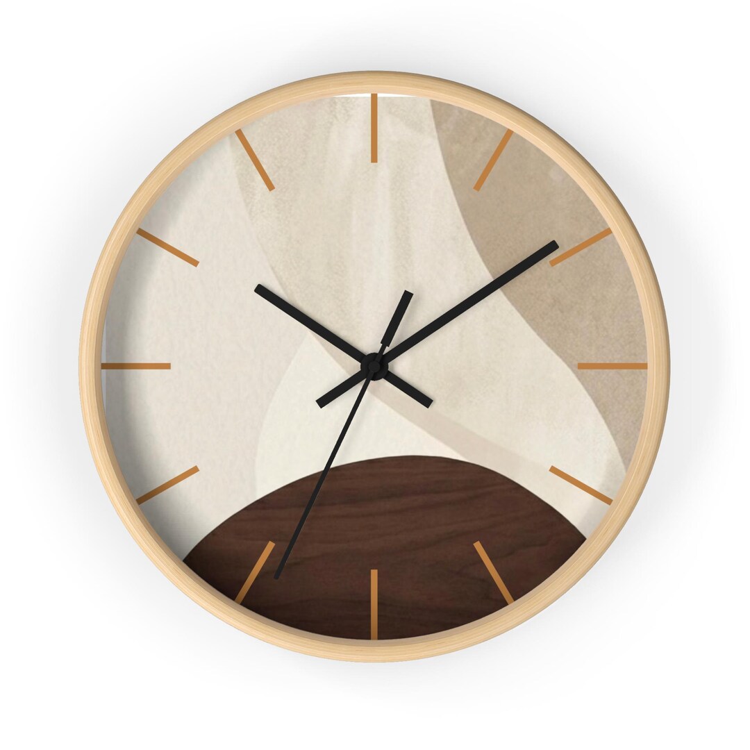 Neutral Clock Display Abstract Neutral Wave Wall Clock | Minimalist Modern Home Decor - Etsy