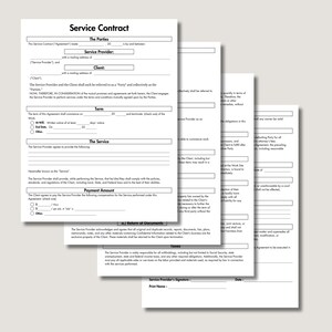 Services Contract Agreement, Printable Business Contract Template ...