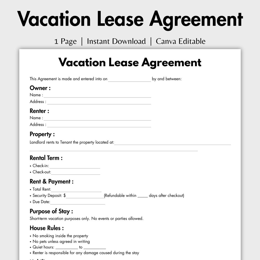 Image 8 for Vacation Home Rental Agreement Template