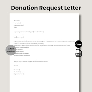 Editable Donation Request Letter, Printable Sponsorship Letter, Sponsor Request Letter, Fundraising Letter, Donor Request Letter, Canva