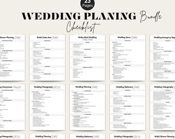 編集可能な結婚式計画チェックリストバンドル、結婚式チェックリストテンプレート、印刷可能な結婚式プランナー、デジタル結婚式のToDoリスト、デジタルPDF